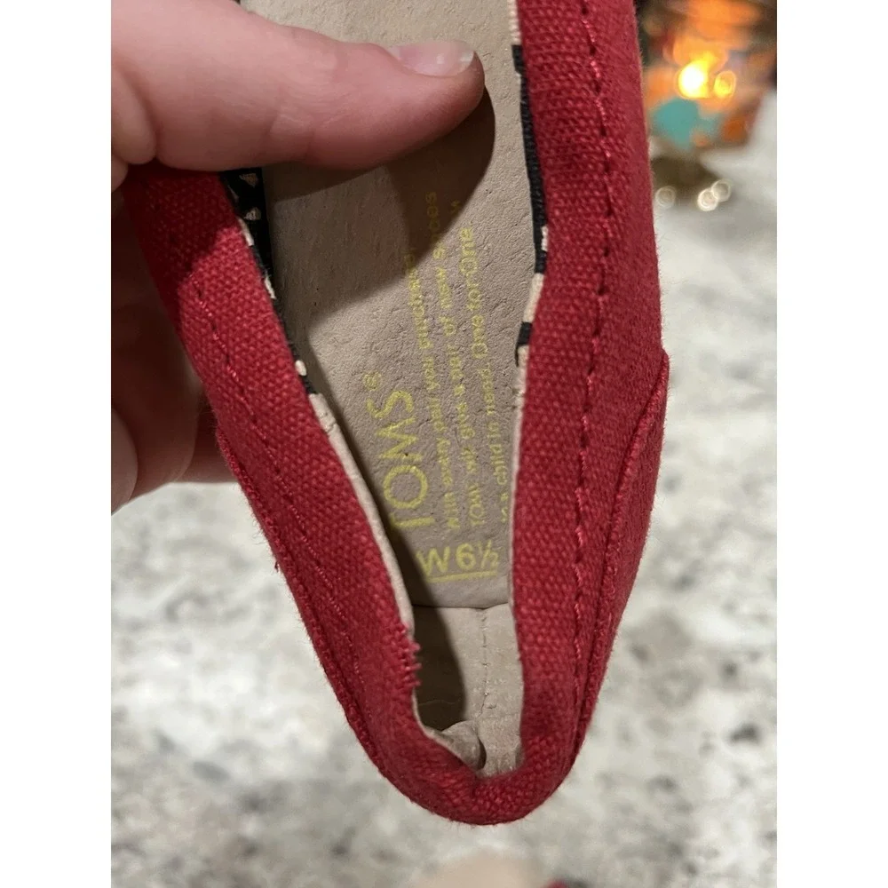 Tom's Red Wedge Heels Women's Size 6.5
